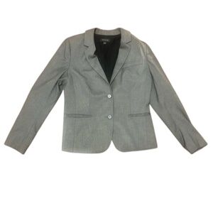 Ann Taylor Snakeskin Blazer Iced Slate Gray Size 8 Stretch Career Jacket